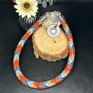 Brighton NWT Multicolor Braided Purse Strap with Silver Hardware